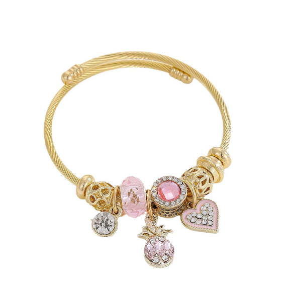 Wholesale Stainless Steel Love Swan Pendant Beaded Bracelet For Women With Diamond Design And Treatment
