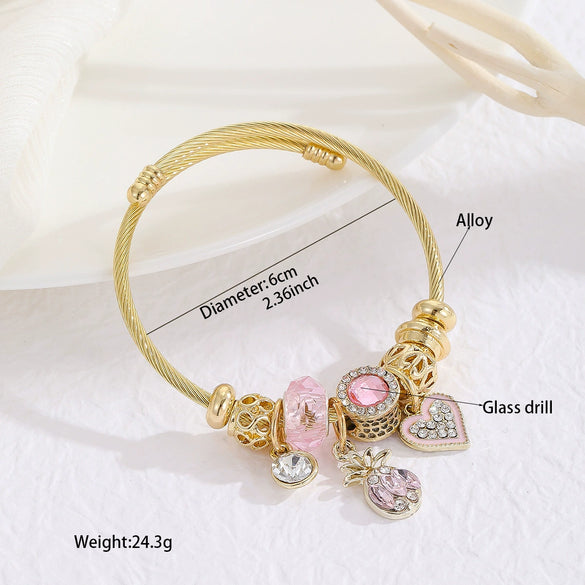 Wholesale Stainless Steel Love Swan Pendant Beaded Bracelet For Women With Diamond Design And Treatment