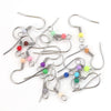 Wholesale Stainless Steel Lovely Totem Pattern Round Bead Ear Hook Spring Ear Hook Color Earrings Accessories With Gold Electroplating