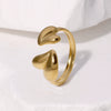 Wholesale Stainless Steel Loveshaped Goldplated Open Ring With Cold Style And Electroplating For Women