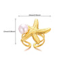 Wholesale Stainless Steel Marine Elements Starfish Open Ring Electroplated For Women