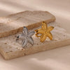 Wholesale Stainless Steel Marine Elements Starfish Open Ring Electroplated For Women