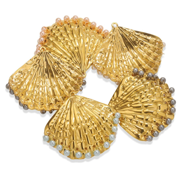 Wholesale Stainless Steel Marine Life Conch Shell Pendant Diy Handmade Jewelry Accessories Electroplated