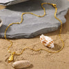 Wholesale Stainless Steel Marine Life Starfish Conch Ins Style Necklace With Geometric Pattern And Electroplating