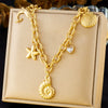 Wholesale Stainless Steel Marine Series Animal Zodiac Pendant Necklace With Electroplating And O Word Chain For Women