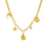 Wholesale Stainless Steel Marine Series Animal Zodiac Pendant Necklace With Electroplating And O Word Chain For Women