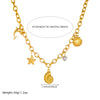 Wholesale Stainless Steel Marine Series Animal Zodiac Pendant Necklace With Electroplating And O Word Chain For Women