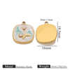 Wholesale Stainless Steel Marine Style Pendants With Shells Mermaids Turtles Square Oval Shapes Electroplated