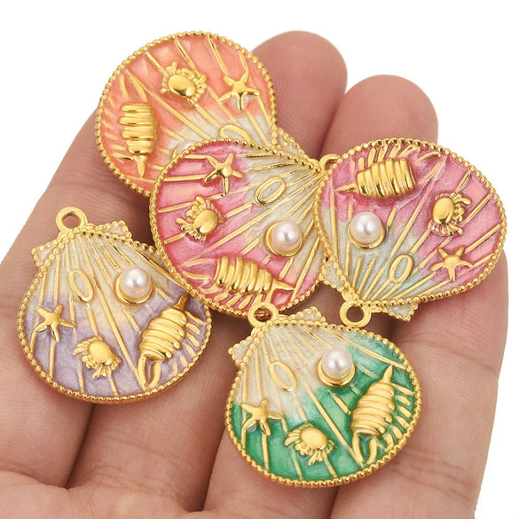 Wholesale Stainless Steel Marine Theme Jewelry Pendant With Electroplating Dripping Oil Craft And Original Design Animal Style