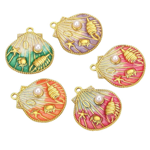 Wholesale Stainless Steel Marine Theme Jewelry Pendant With Electroplating Dripping Oil Craft And Original Design Animal Style