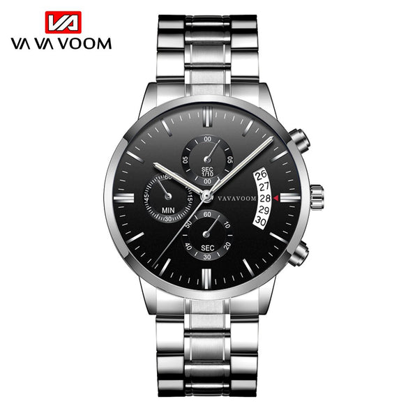 Wholesale Stainless Steel Men's Leisure Quartz Watch With Round Dial Waterproof