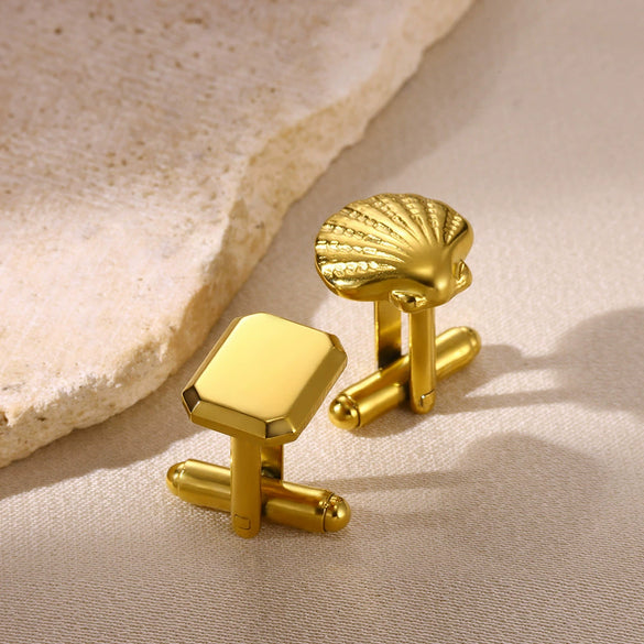 Wholesale Stainless Steel Men's Rectangular Cufflinks With Geometric Design And Electroplating Treatment