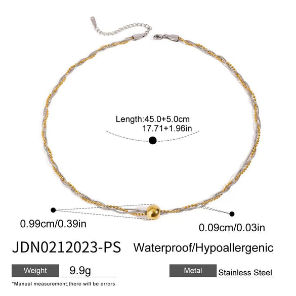 Wholesale Stainless Steel Metal Ball And Cross Necklace And Bracelet Set With 18K Vacuum Plating
