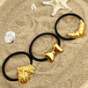 Wholesale Stainless Steel Metal Heartshaped Crescent Geometric Elastic Hair Rope Hair Accessories With Electroplating Treatment