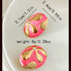 Wholesale Stainless Steel Midancient Vintage Oval Drop Earrings With Flower Pattern For Women Electroplated