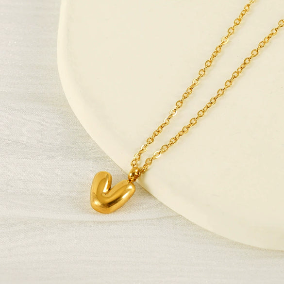 Wholesale 316L Stainless Steel Mini Bubble Letter Pendant Necklace With Electroplating Fashion Simple Temperament