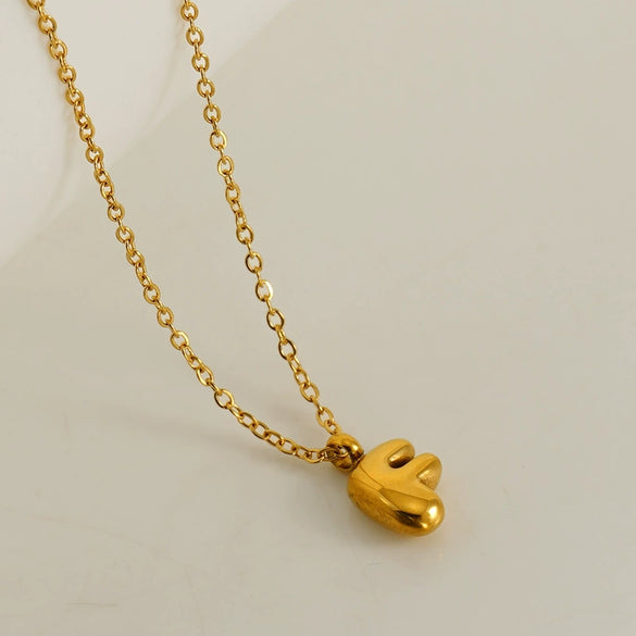 Wholesale 316L Stainless Steel Mini Bubble Letter Pendant Necklace With Electroplating Fashion Simple Temperament