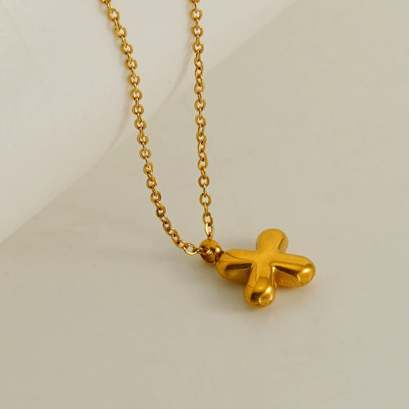 Wholesale 316L Stainless Steel Mini Bubble Letter Pendant Necklace With Electroplating Fashion Simple Temperament