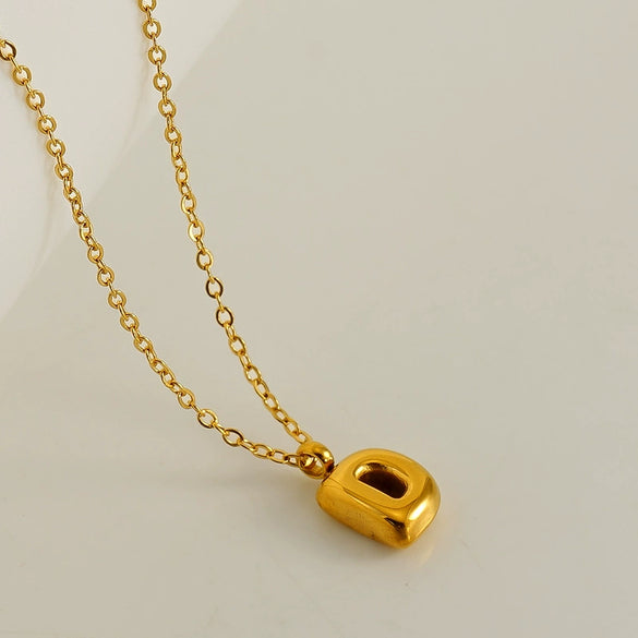 Wholesale 316L Stainless Steel Mini Bubble Letter Pendant Necklace With Electroplating Fashion Simple Temperament