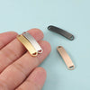 Wholesale Stainless Steel Minimalist Geometric Engraved Polished Curved Double Hole Tablet Bracelet Pendant Jewelry Accessories