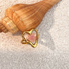 Wholesale Stainless Steel Minimalist Geometric Heart Shape Open Unisex Ring With Electroplating