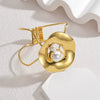 Wholesale Stainless Steel Minimalist Geometric Hollow Buckle Women's Bracelet With 18K Gold Electroplating