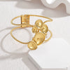 Wholesale Stainless Steel Minimalist Geometric Hollow Buckle Women's Bracelet With 18K Gold Electroplating