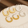Wholesale Stainless Steel Minimalist Geometric U Shaped Electroplated Women's Earrings
