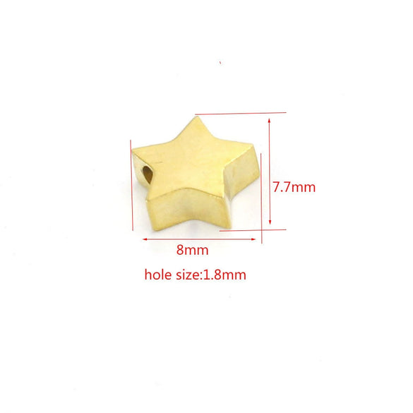 Wholesale Stainless Steel Mirror Polished Fivepointed Star Beads Diy Jewelry Accessories Pendant