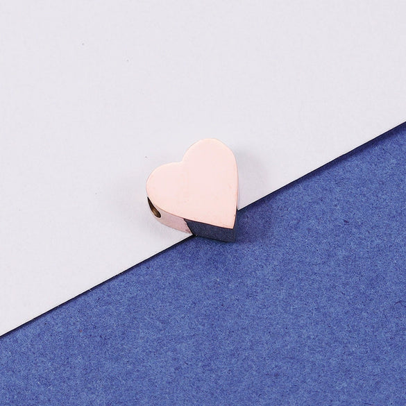 Wholesale Stainless Steel Mirror Polished Love Shaped Glossy Loose Beads Jewelry Accessories Diy Handmade