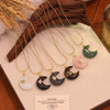 Wholesale Stainless Steel Moonshaped Pendant Necklace With Personality And Minimalist Style