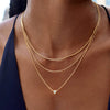 Wholesale Stainless Steel Multi Layer Stacked Rhinestone Geometric Pendant Necklace With Electroplating For Women