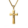 Wholesale Stainless Steel Multilayer Cross Pendant Necklace With Diamond Zircon For Men Exotic Style Jewelry