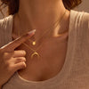 Wholesale Stainless Steel Multilayer Necklace With Star Moon Geometric Pattern And Electroplating Design For Women