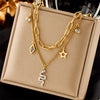 Wholesale Stainless Steel Multilayer Stacked Chain Necklace With Butterfly Snake Star Pendant Electroplated Treatment