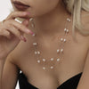 Wholesale Stainless Steel Natural Freshwater Pearl Geometric Light Luxury Sweater Chain Clavicle Necklace With Electroplating
