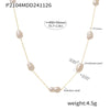 Wholesale Stainless Steel Natural Freshwater Pearl Geometric Light Luxury Sweater Chain Clavicle Necklace With Electroplating