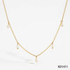 Wholesale Stainless Steel Natural Pearl Tassel Pendant Necklace Light Luxury Geometric Electroplated For Women