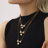 Wholesale 316L Stainless Steel Natural Shell Double Butterfly Geometric Clavicle Necklace Pvd Plated 18K Gold Jewelry For Women