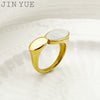 Wholesale Stainless Steel Natural Shell Ring For Women Chic Simple Elegant Fashion Jewelry With Electroplating