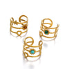 Wholesale Stainless Steel Natural Stone Star Shape Ring For Women With Electroplating