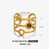 Wholesale Stainless Steel Natural Stone Star Shape Ring For Women With Electroplating