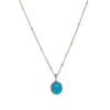 Wholesale Stainless Steel Natural Turquoise Pendant Necklace With Vacuum Plating 18K Gold Color