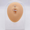 Wholesale Stainless Steel Navel Ring With Heart Butterfly Skull Leaves Star Crown Flowers Zircon Electroplated Women's Piercing Jewelry