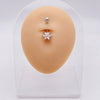 Wholesale Stainless Steel Navel Ring With Heart Butterfly Skull Leaves Star Crown Flowers Zircon Electroplated Women's Piercing Jewelry
