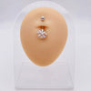 Wholesale Stainless Steel Navel Ring With Heart Butterfly Skull Leaves Star Crown Flowers Zircon Electroplated Women's Piercing Jewelry
