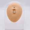 Wholesale Stainless Steel Navel Ring With Heart Butterfly Skull Leaves Star Crown Flowers Zircon Electroplated Women's Piercing Jewelry