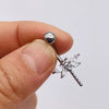 Wholesale Stainless Steel Navel Ring With Heart Butterfly Skull Leaves Star Crown Flowers Zircon Electroplated Women's Piercing Jewelry