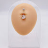 Wholesale Stainless Steel Navel Ring With Heart Butterfly Skull Leaves Star Crown Flowers Zircon Electroplated Women's Piercing Jewelry