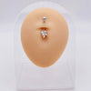 Wholesale Stainless Steel Navel Ring With Heart Butterfly Skull Leaves Star Crown Flowers Zircon Electroplated Women's Piercing Jewelry